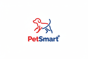 pet smart simple red and blue logo